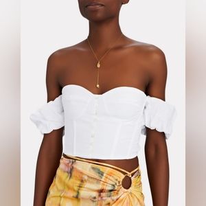 NWOT STAUD Bouvier Off-The-Shoulder Poplin Top